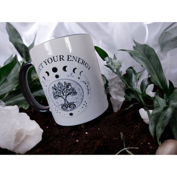 Protect Your Energy Mug Witchy Moon Phases Tree of Life Magical Gift - Picture 8 of 12